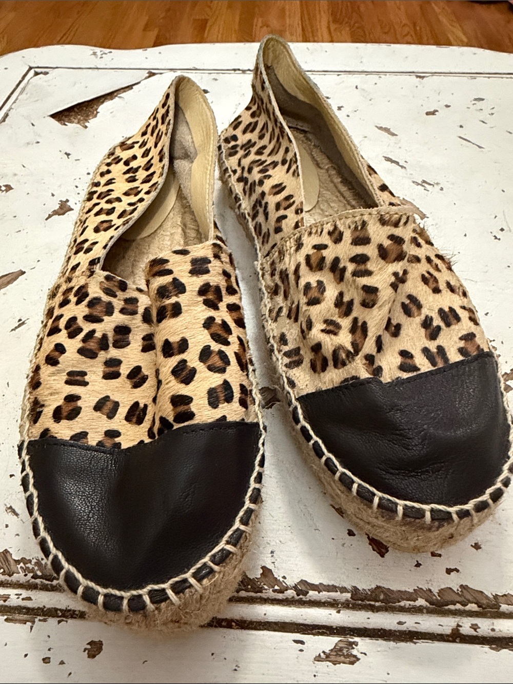 ALDO Leopard Print Espadrille Flats with Black Toe Cap